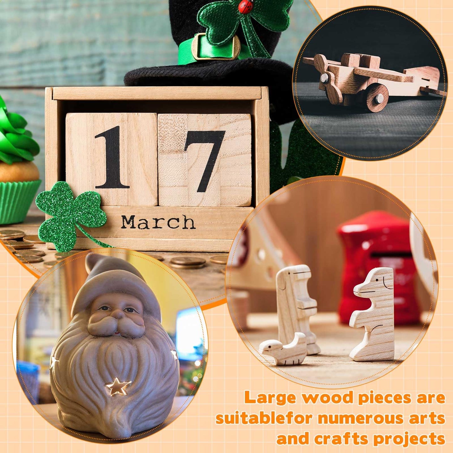 Landical 2 Pack Pine Wood Carving Blocks 10x4x4 Inch Unfinished Whittling Wooden Blocks for Beginners Home Christmas DIY Arts Supplies