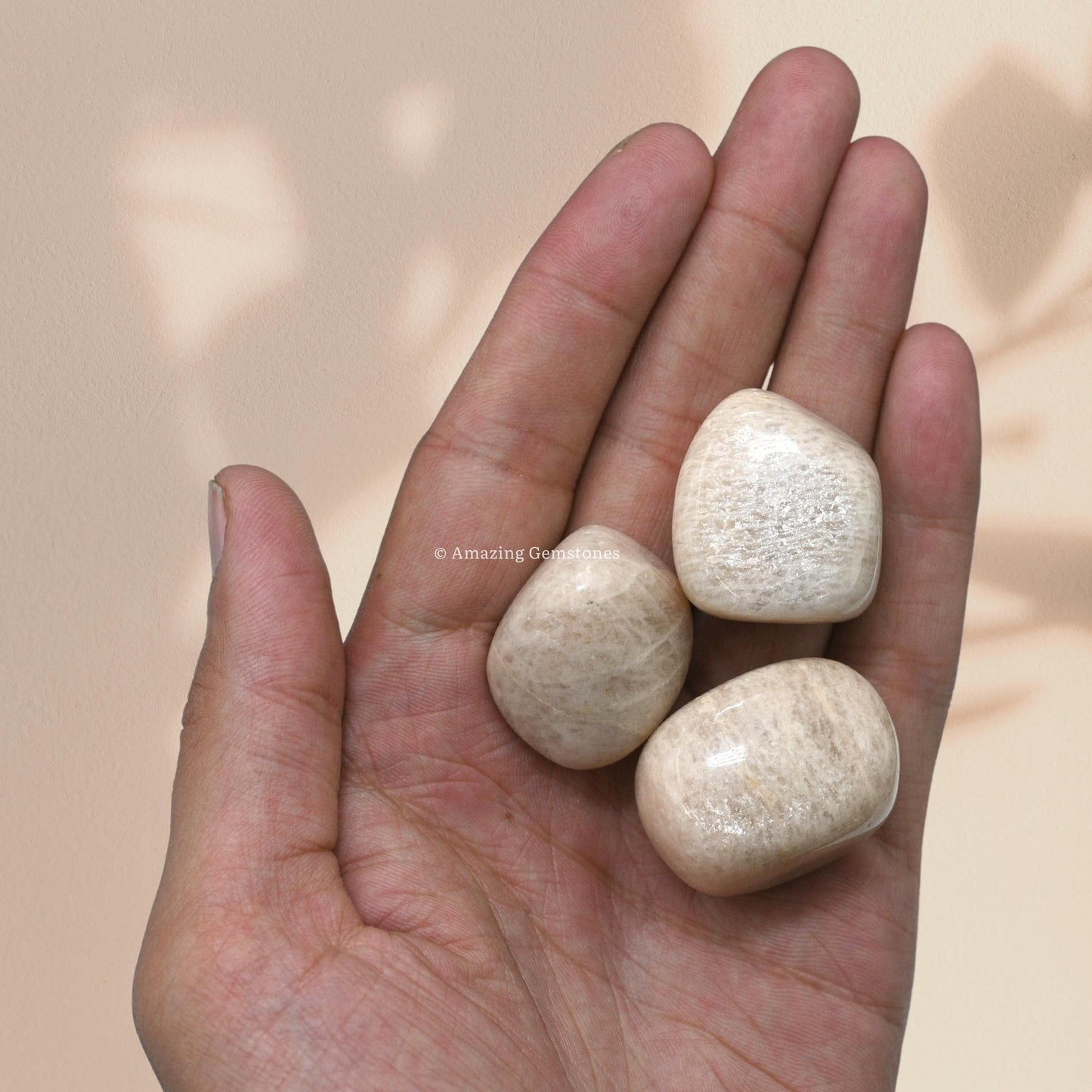 Amazing Gemstone Cream Moonstone Crystals and Healing Stones Tumbled - 1000+ Carats Cream Moonstone Stone,Healing Stones for Energy Balance,Stress Relief - Premium Polished Gems Rocks for Meditation