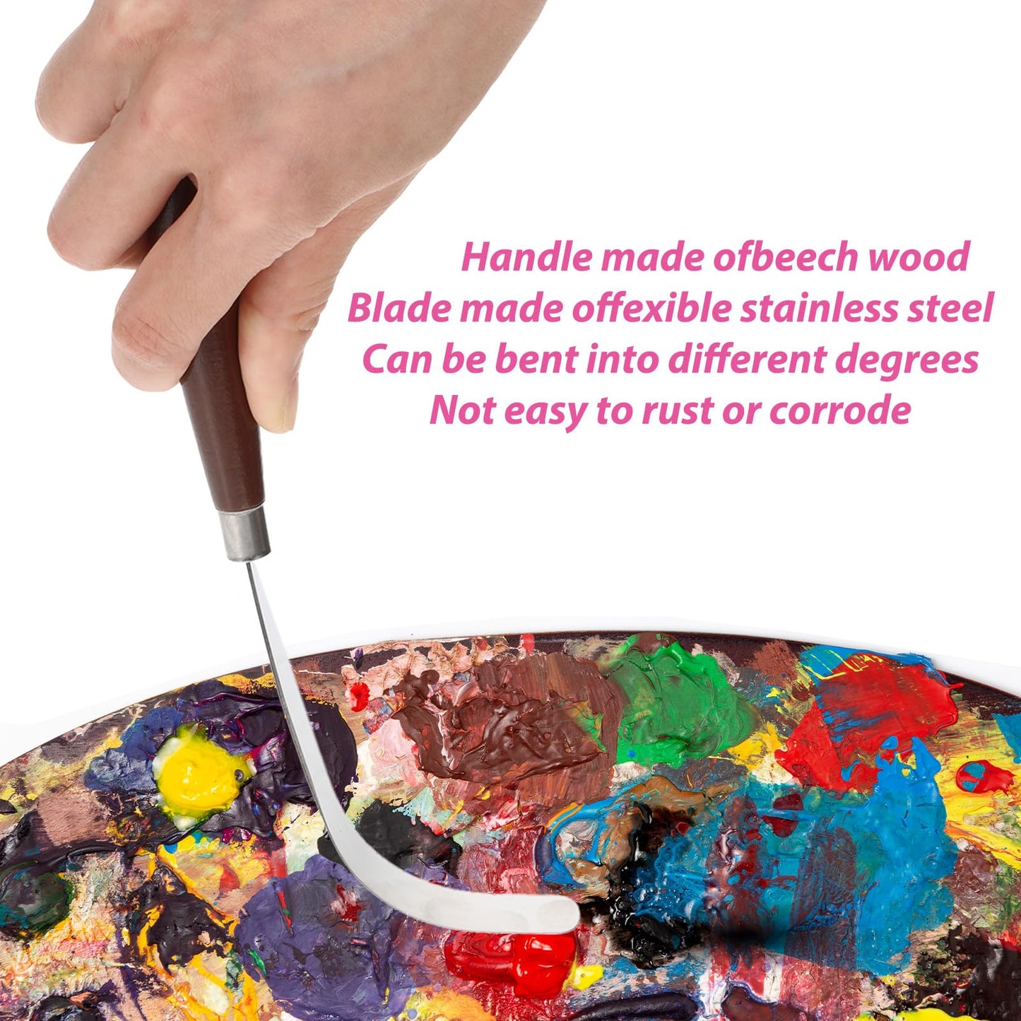 Palette Knife Set, 27Pcs Palette Knives Stainless Steel Art Paint Knife Professional Paint Spatula Painting Knife with Wood Handle for Oil Painting Acrylic Color Mixing and Texturing