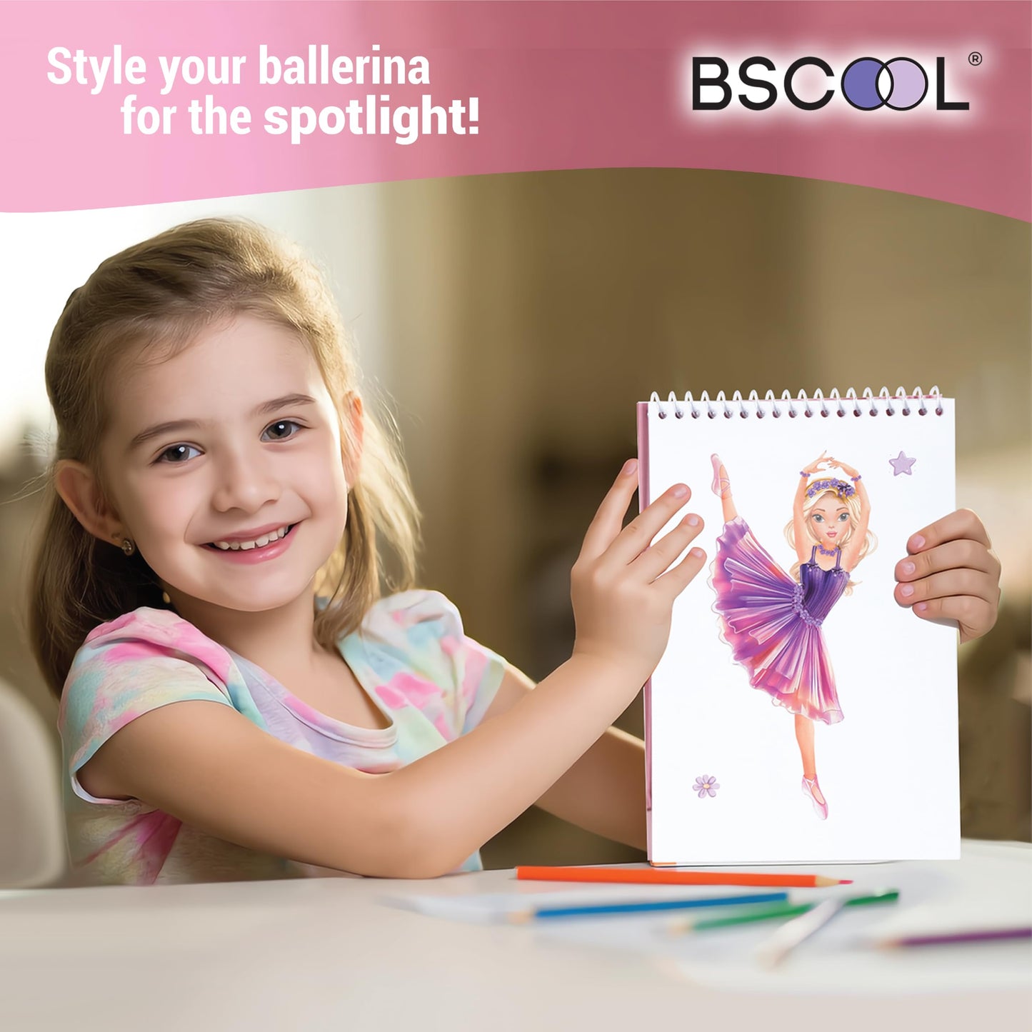 BSCOOL Sticker Dress Up Ballet - Sticker Activity Book for Kids. Learn Girls Fashion Design for Ballet with Stickers and Guides for Kids 5 and up. with 100+ Removable Stickers