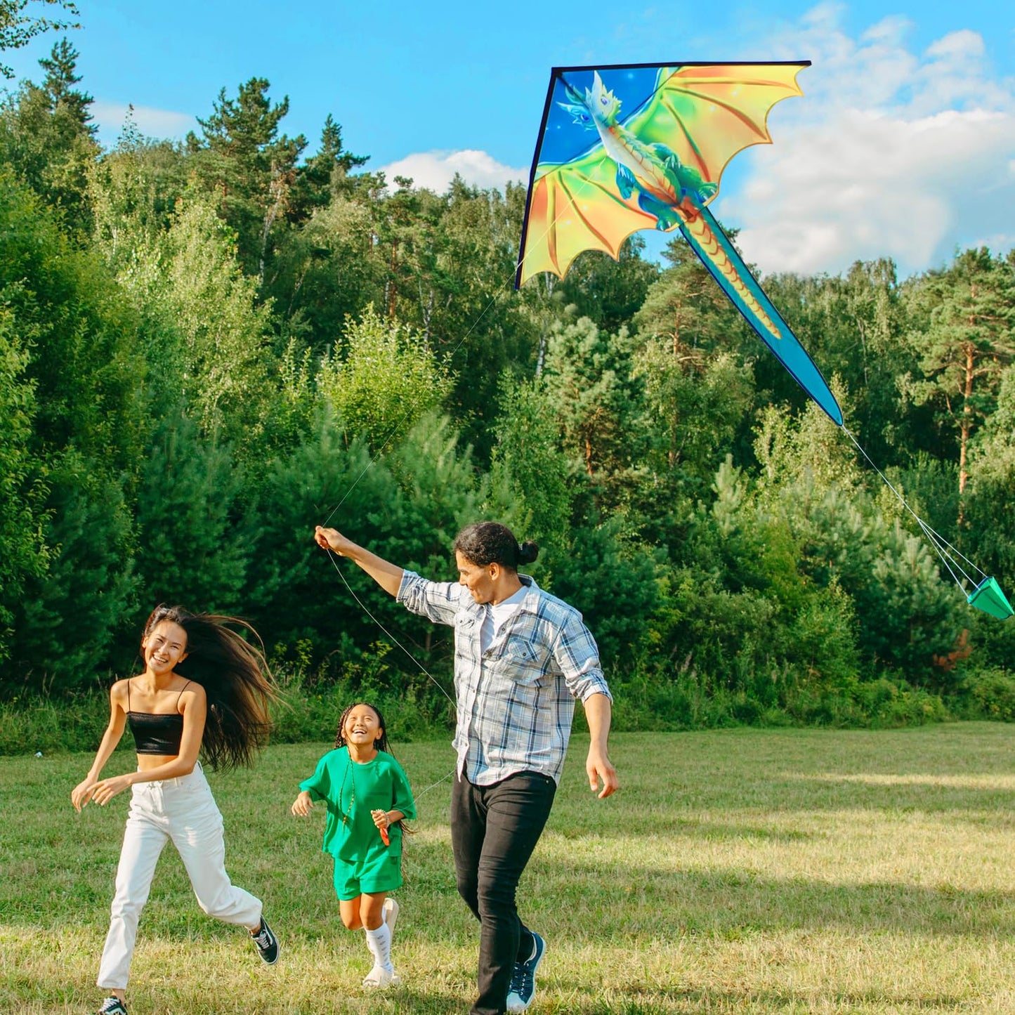 Xida Dragon Kites for Kids Ages 4-8, Kites for Adults, Easy to Fly Kite for Beginners, Boys & Girls, Durable and Quick Assembly, Perfect for Beach, Park, and Family Outdoor Activities