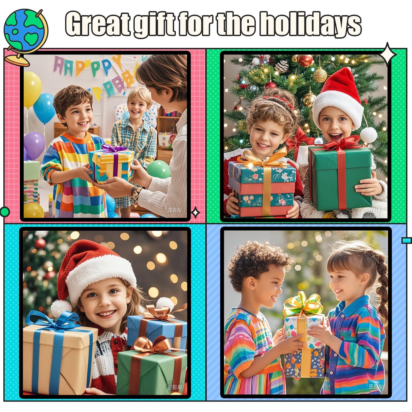 Fidget Toys for Kids, Handheld Puzzle Game with LED Screen & Multiplayer Mode, Sensory Toys for 3-12 Year Old Girls Boys, Fun Battle Gifts for Friends(Christmas)