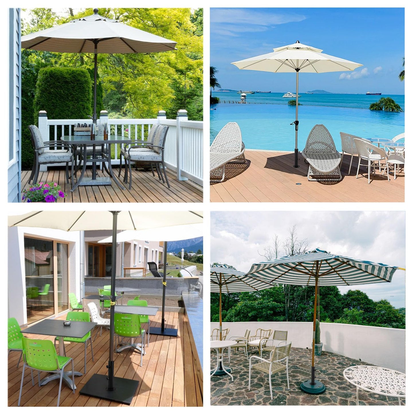 VANROUG Universal Granite Umbrella Stand Tube Outdoor, Stone Umbrella Tube Base, Table Umbrella Tube Bracket, DIY Metal Tube Umbrella Mount, Marble Flag Pole Stake Holder