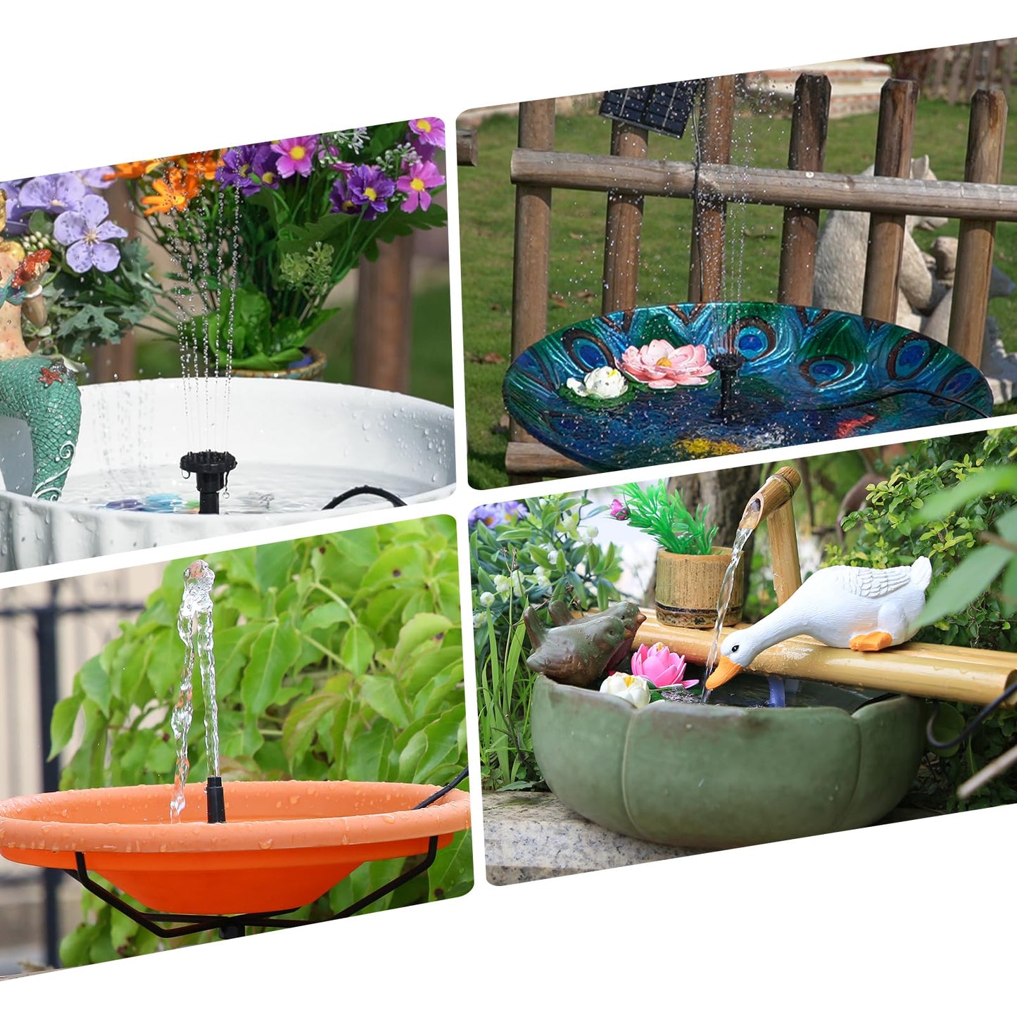 AISITIN Solar Water Pump for Outdoor Features, 2026 Upgraded DIY Fountain Kit With 6 Nozzles, 9.8ft Power Cord, for Bird Bath, Ponds, Garden, Fish Tank Solar Powered Water Fountain Pump