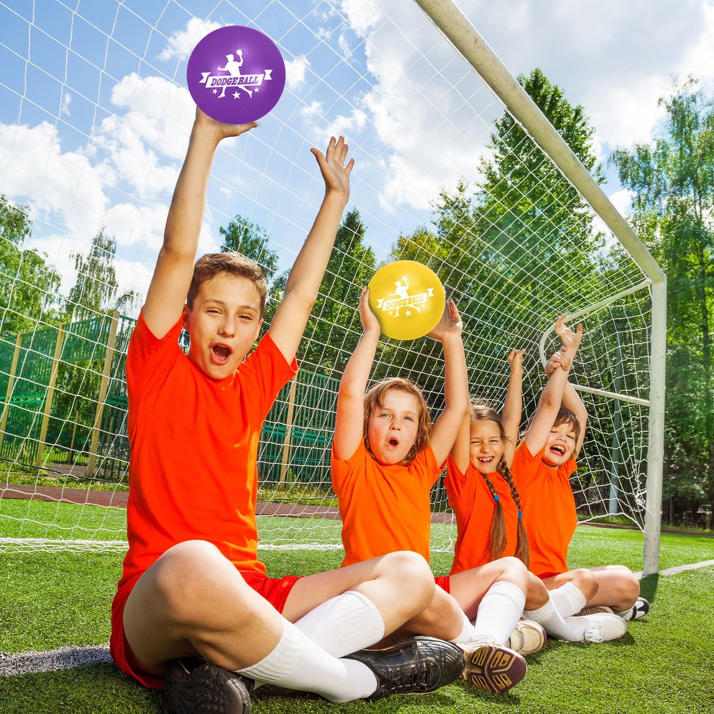 Jerify 24 Pcs Foam Dodgeball Set 5 Inch Soft Skin Playground Dodgeballs Bulk, Low Density Foam for Non Sting Dodgeball Sports Equipment for Kids and Adults