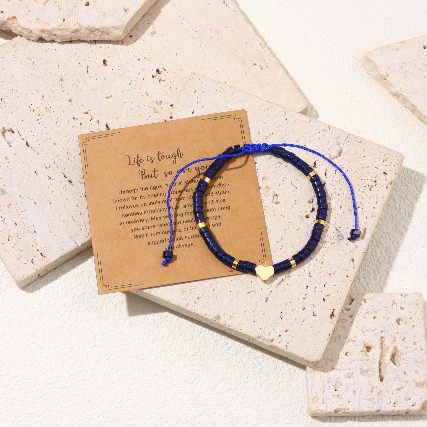 Svovin Inspirational Gifts Bracelets for Women, Healing Natural Stone Bracelets (Lapis Lazuli)