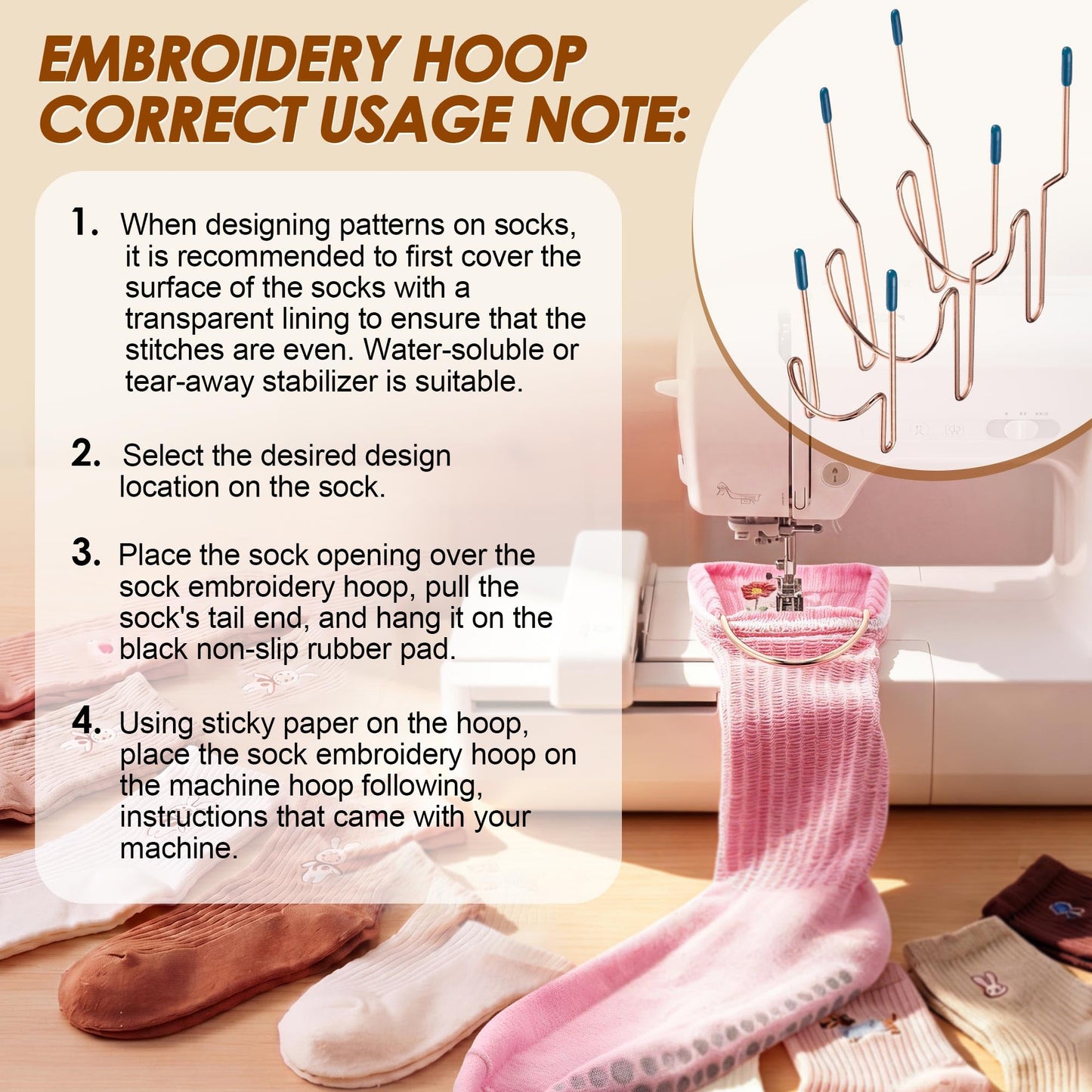 Boao Sock Hoop for Embroidery Machine β 3PCS Embroidery Hoops Kit (2 Adult + 1 Kids), Easy Hooping Aid for Socks, Embroideries Hoop Accessories for Socks, Sleeves & Embroideries Machine