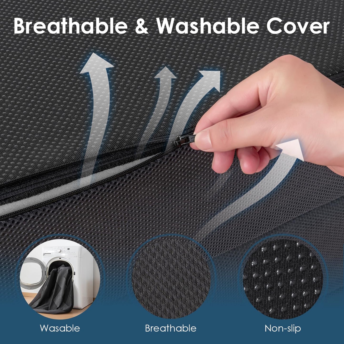 INGEROOM Foldable Mattress Twin - Memory Foam 4 inch Trifold Mattress for Camping, with Portable Handle, Non-Slip Folding Floor Bed Sofa for Guest Travel Yoga, Washable Breathable Cover