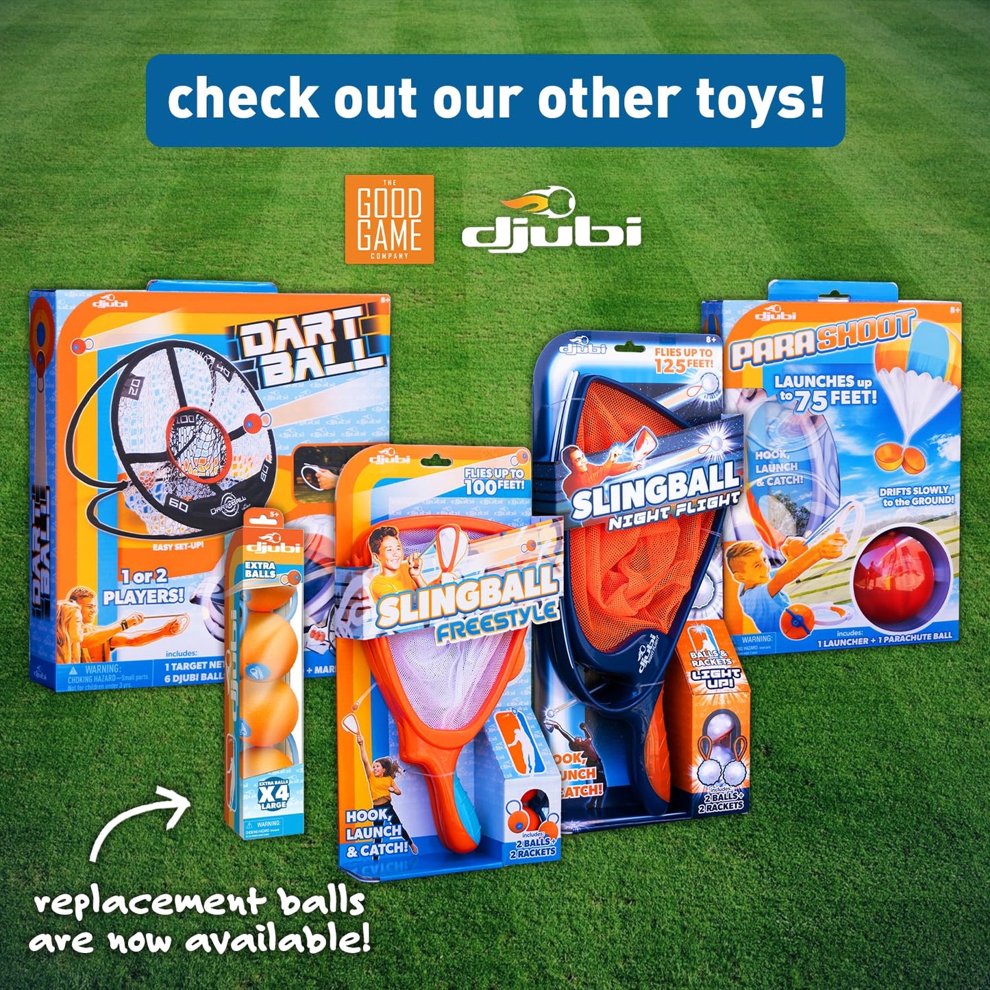 Djubi Slingball, Best Gifts for Kids and Teens All Ages 8 & Up - Slingshot Outdoor Beach, Lawn, & Tailgating Family Game - Toys Gifts for 8 9 10 11 12 13 Year Old Boys - Classic