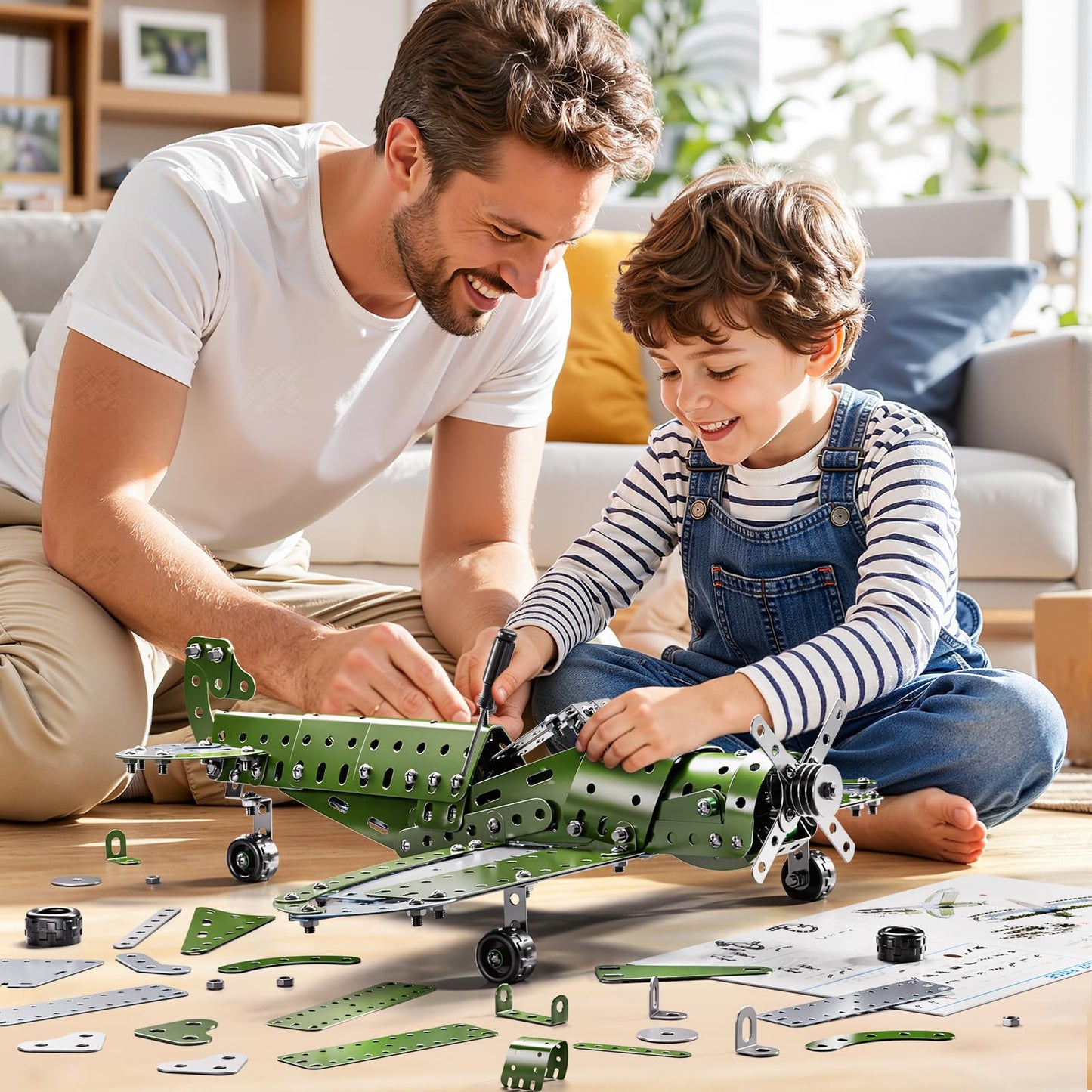 XINNOVEL Metal Model Airplane Kits - STEM Projects for Kids Ages 8-12, Assembly Educational Building Toys Model Aircraft Metal for Kids Boys Girls 8 9 10 11 12 Years Old