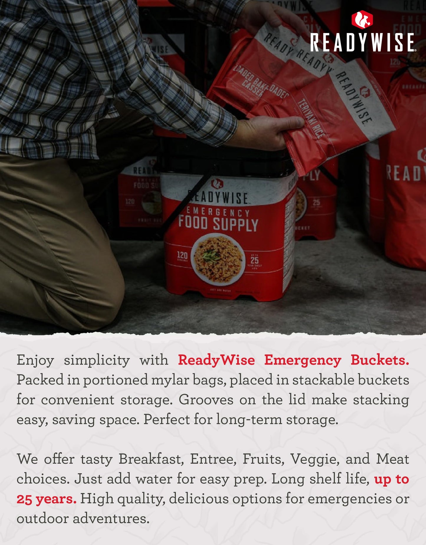 ReadyWise Emergency Food Supply - 18 Servings Favorites Box, Survival Food Kit with Freeze Dried Prepper Food & Dehydrated Meals, Camping Essentials for Backpacking & Hiking, up to 25 Year Shelf Life