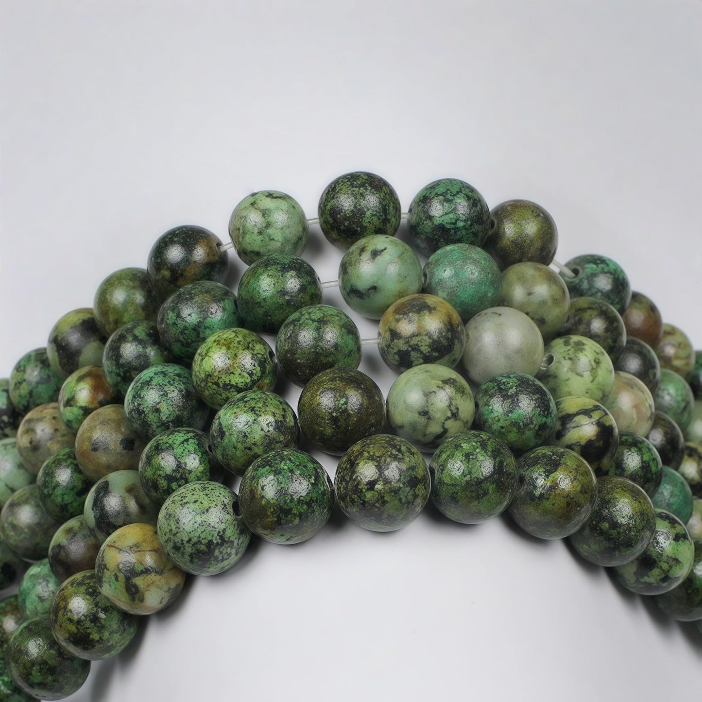MJDCB Natural African Turquoise Beads Round Loose Stone Beads for Jewelry Making DIY Bracelet Necklace Accessory 15" (8mm)