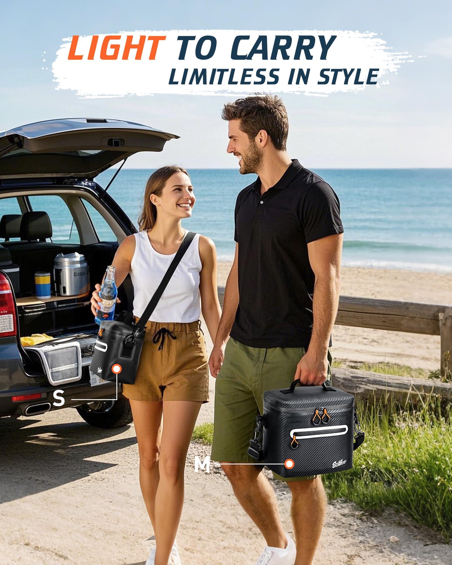 Mini Cooler Lunch Bag, 7 Can Insulated Ice Chest Box for Men Women, Waterproof, Leak-Proof, Portable Lunch Box for Work, Beach, Drink, Travel, Camping, Picnic (Small, Black)