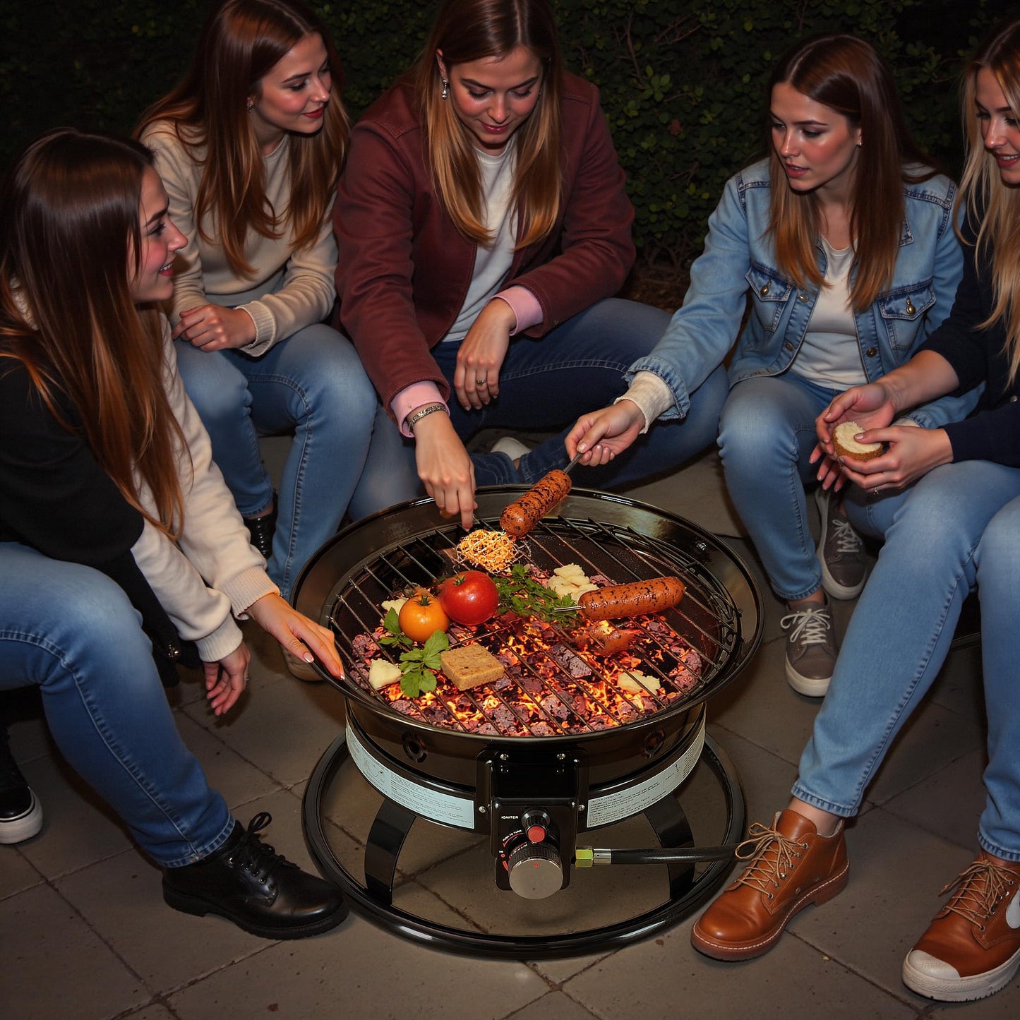 Devoko 19 Inch Smokeless Propane Fire Pit 53000 BTU Portable for Outside,Backyard, RV Camping and Beach Party