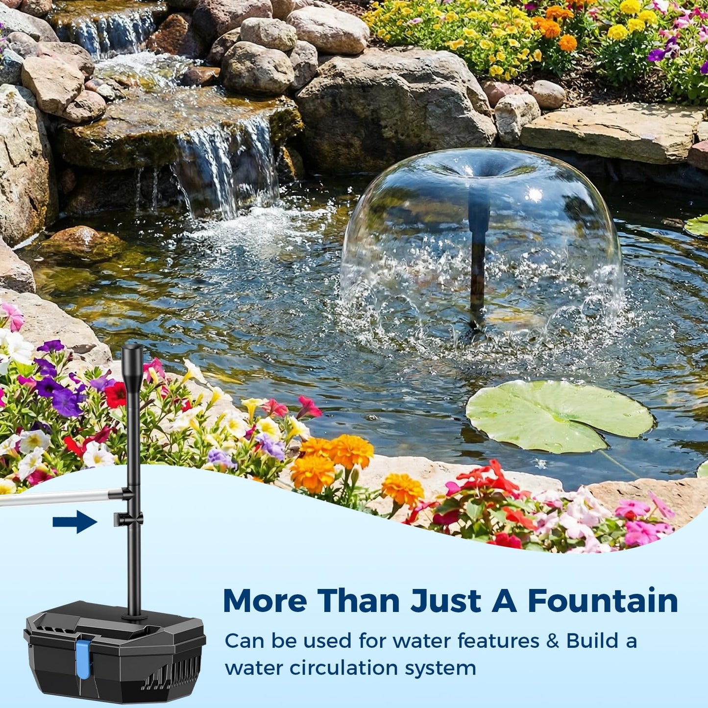 NFESOLAR 30W Solar Pond Filter Kit with Fountain Pump, 210 GPH Solar Pond Pump & Outdoor Filter Box, Submersible Water Pump with 16.4FT Cable & 6.6FT Tubing for Koi Pond, Fish Tank, Garden Fountain