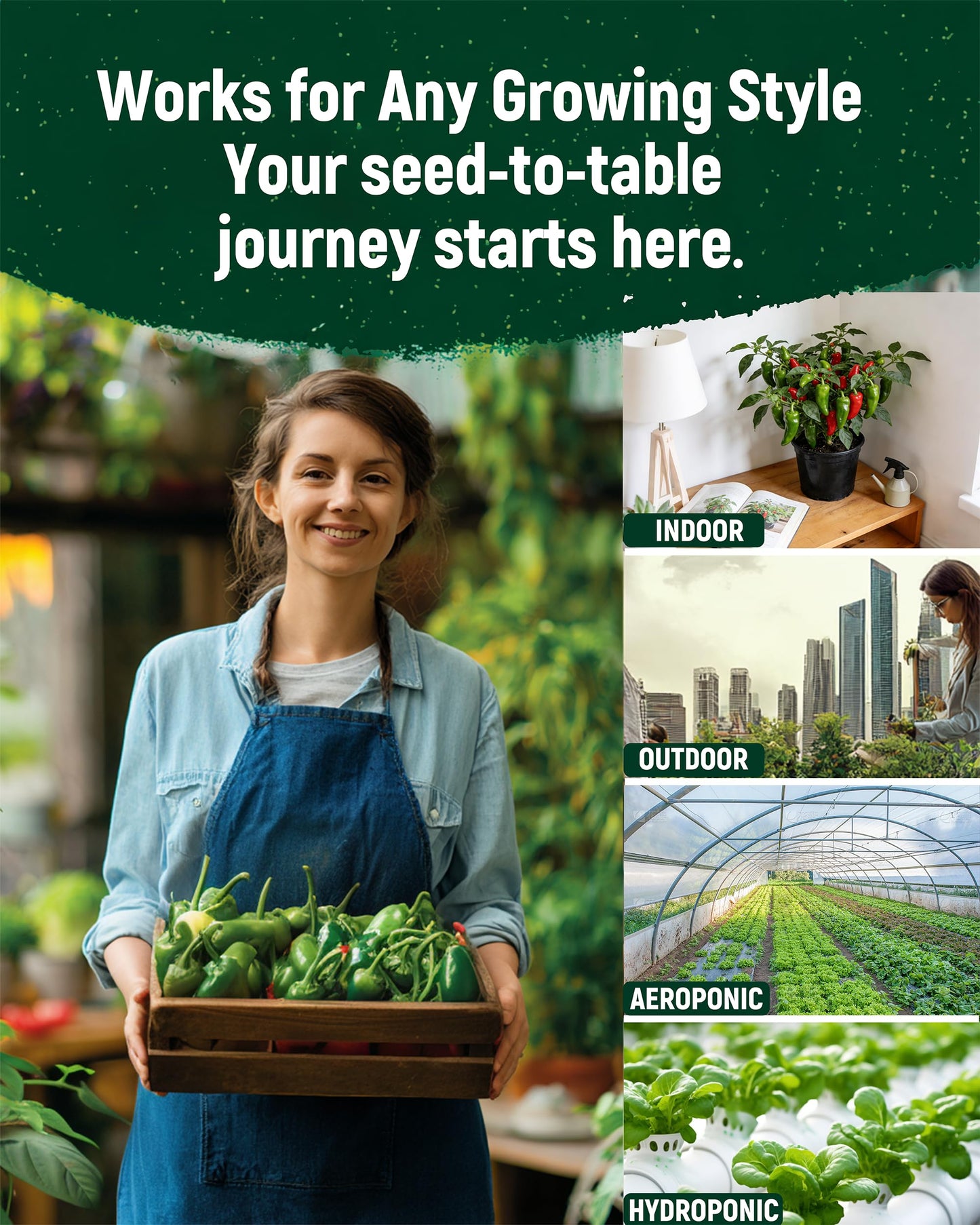 3000+ Pepper Seeds Collection - 15 Varieties Non-GMO Hot & Sweet Seeds for Planting: Cayenne, Cubanelle, Habanero, Poblano, Serrano, Big Jim & Bell for Garden