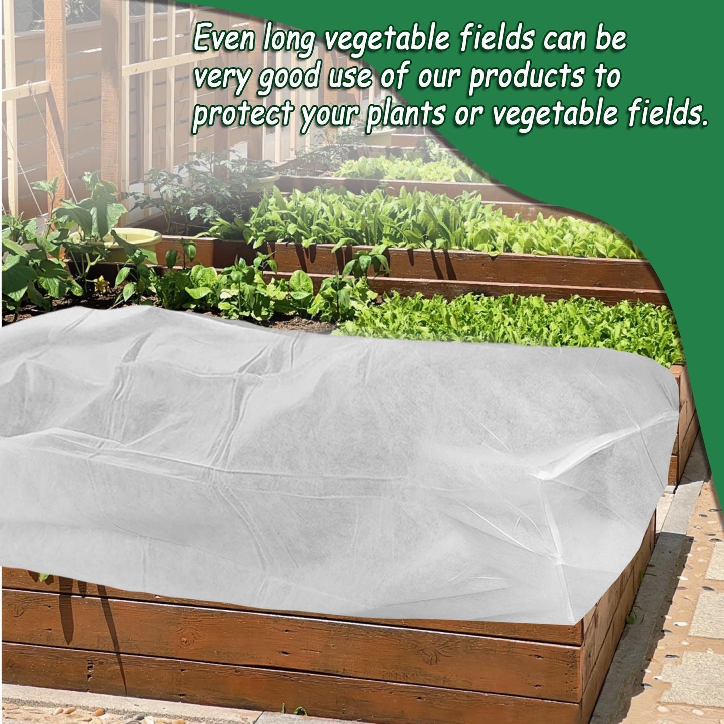 FULEIYA Rectangular Plant Cover Frost Big Size for 4×3×1FT Non Woven Fabric Garden Bed Cover with Zip Drawstring for Winter Cover Protection,Raised Beds Protect Plant Vegetable from Winter Frost