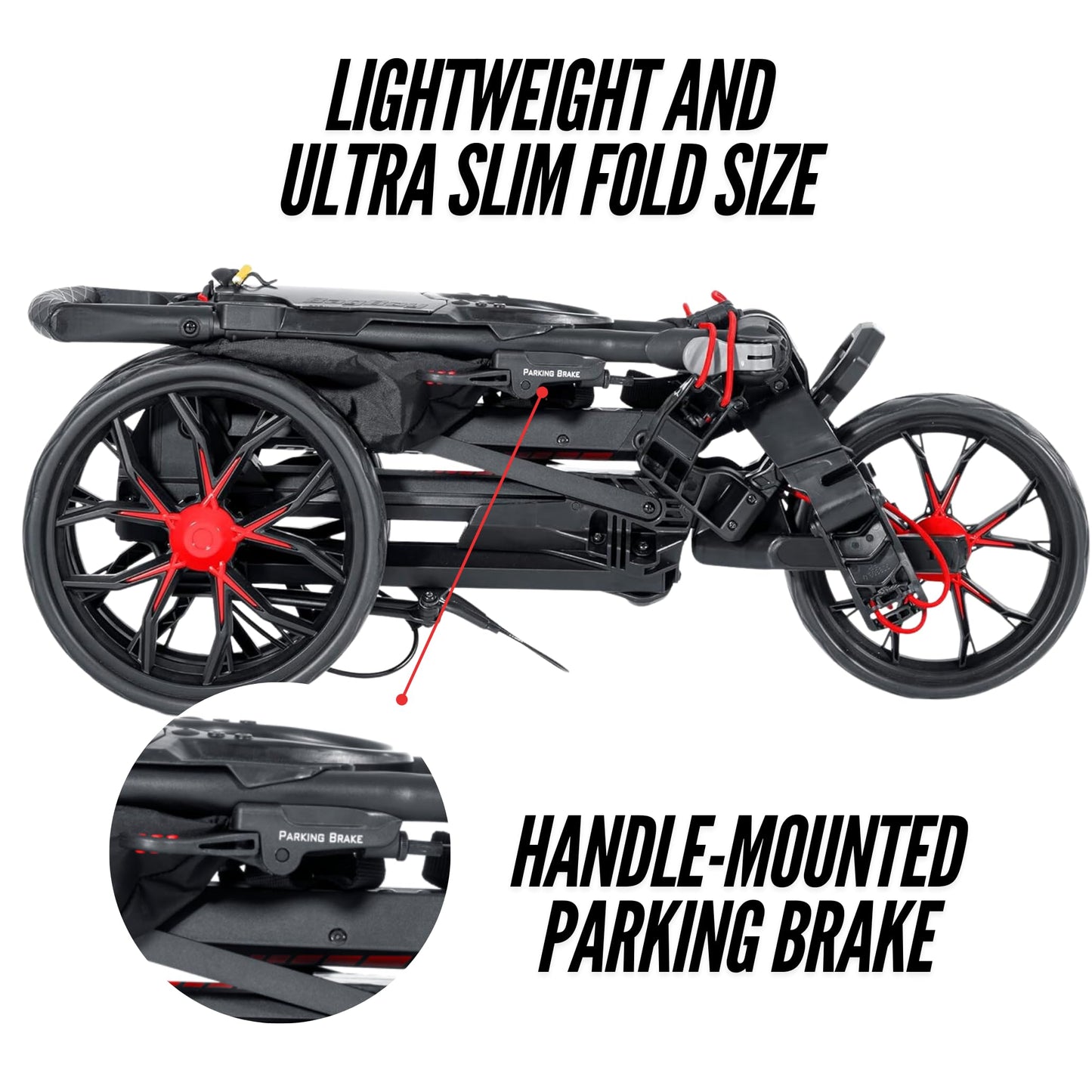Bag Boy Slimfold 3 Wheel Golf Push Cart, Ultra-Slim Fold Size, Easy Two-Step Open & Close