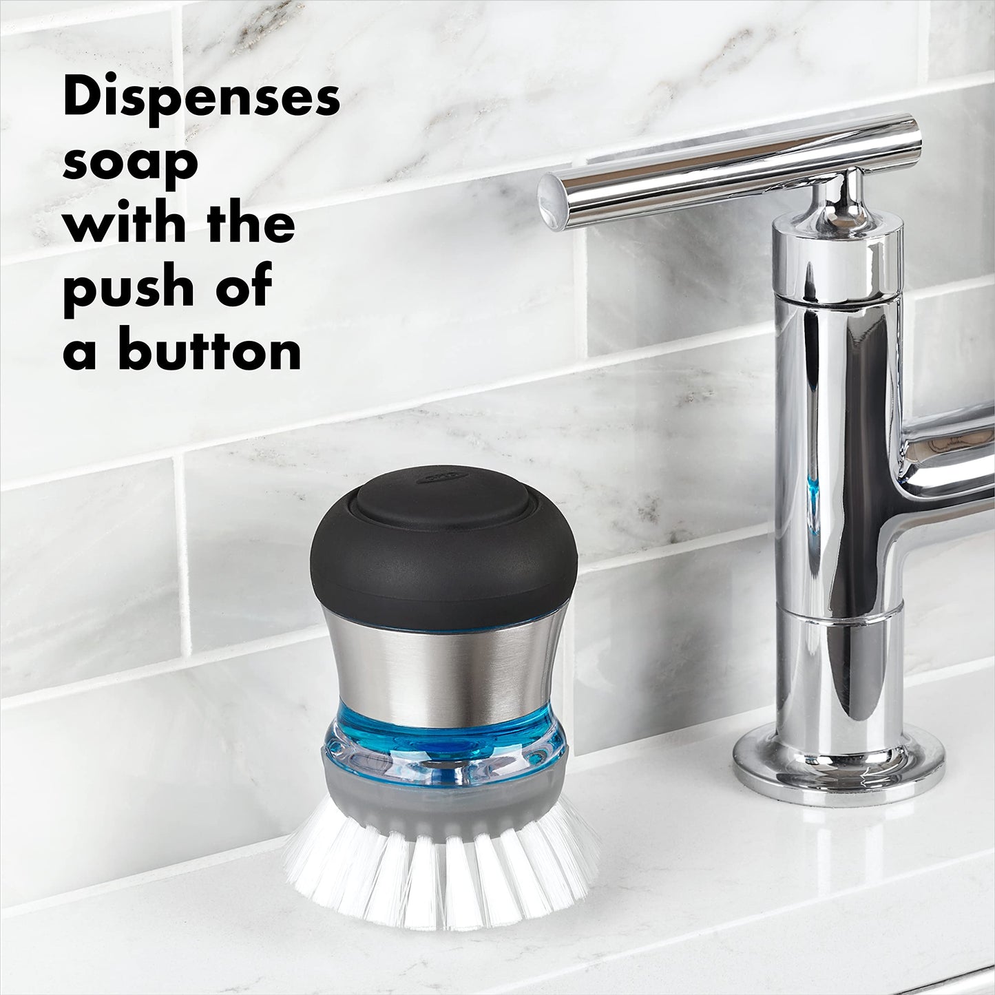 OXO Steel Soap Dispensing Palm Brush
