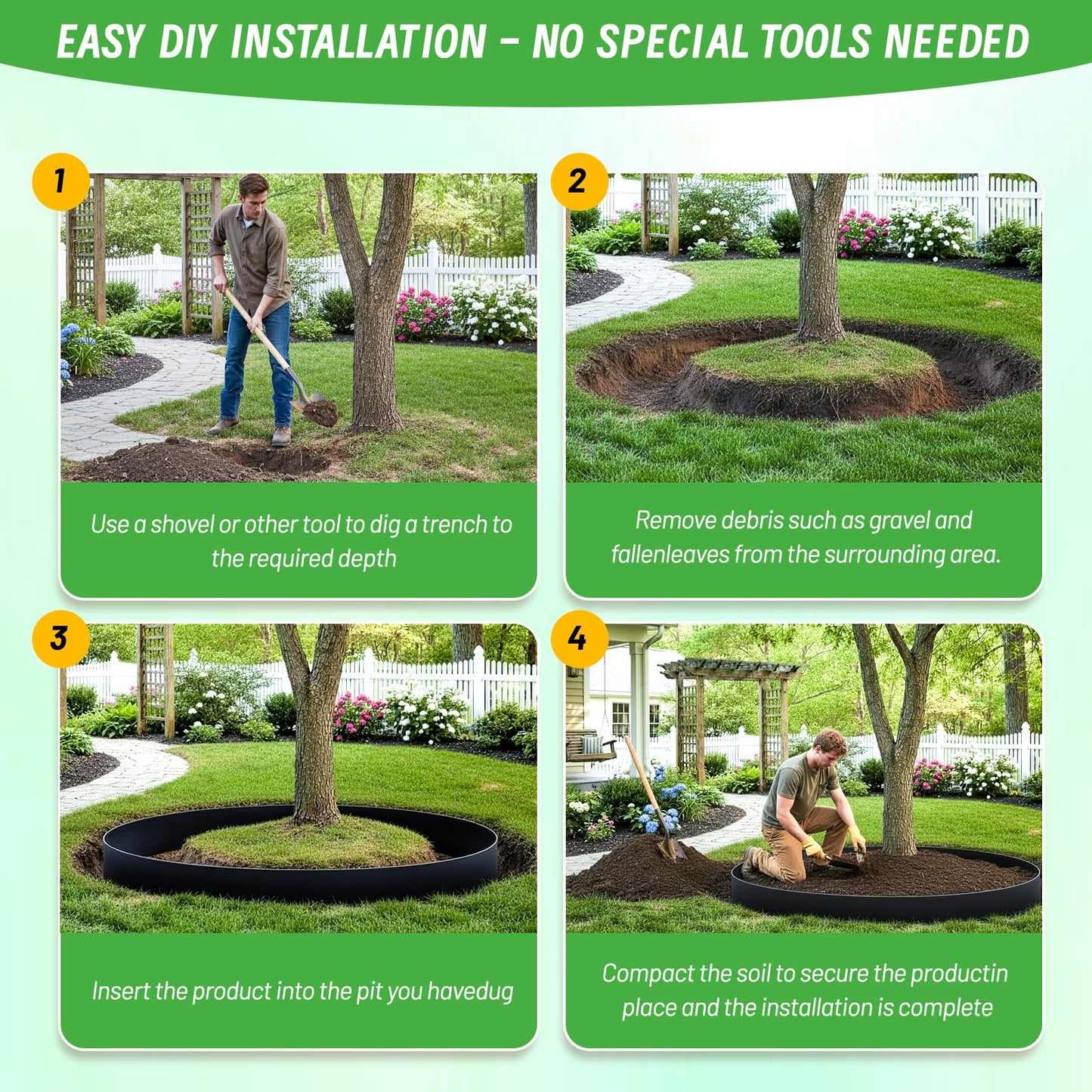 Convivium Tree Root Barrier 12in x 20ft x 60mil, Heavy-Duty Recycled HDPE Root Blocker Roll, Bamboo Barrier for Landscaping, Lawn & Garden Edging, Sidewalk & Foundation Protection