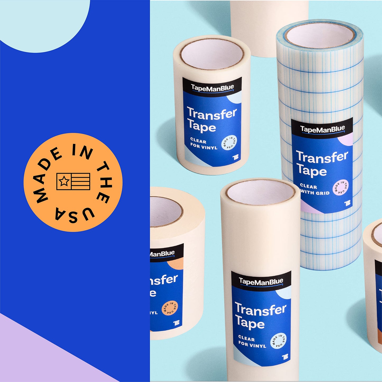 Transfer Tape for Vinyl, 24 inch x 100 feet, Paper with Layflat Adhesive. American-Made Application Tape for Craft Cutters and Sign Makers
