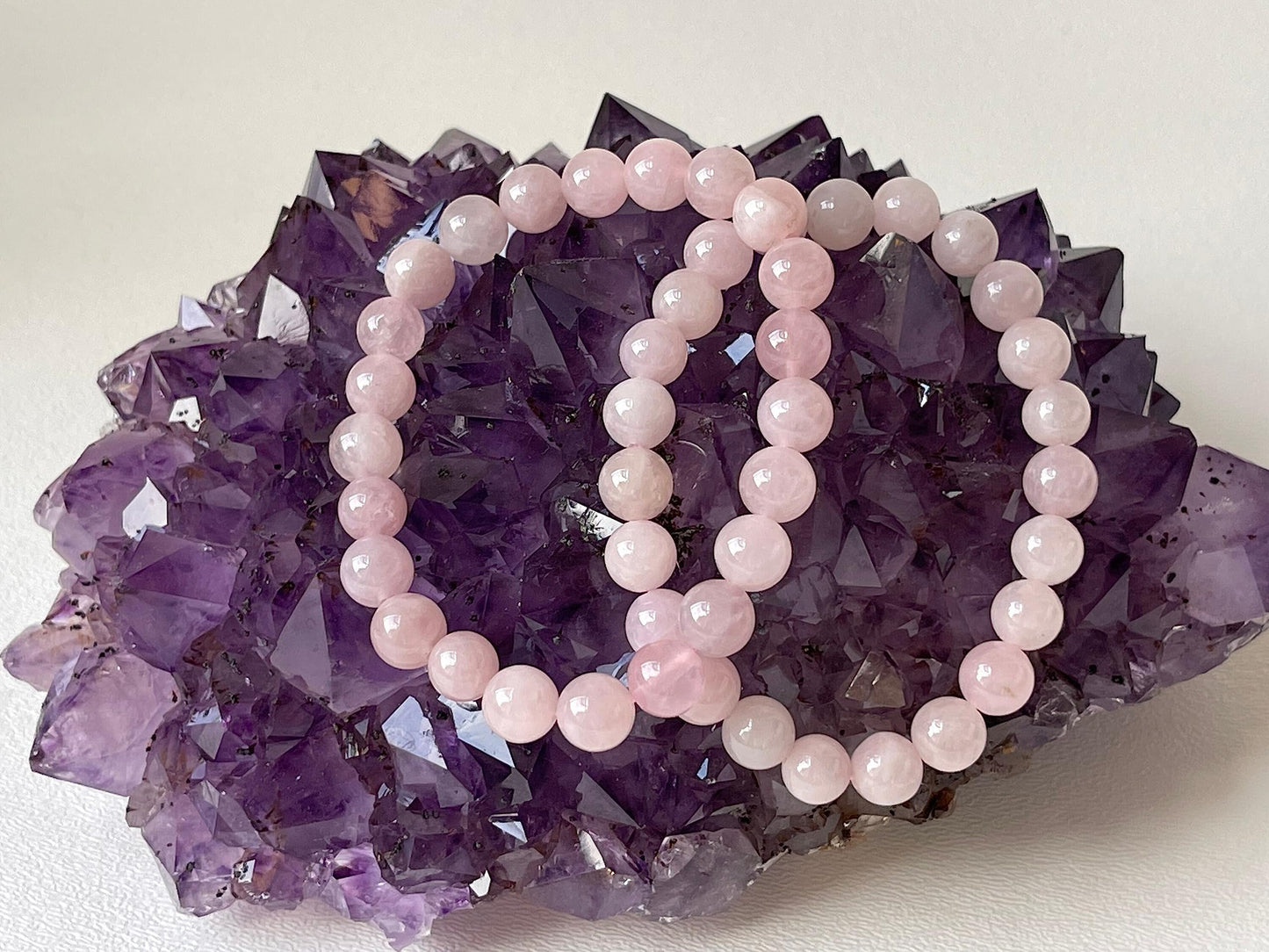 GAF TREASURES Rose Quartz Crystal Bead Bracelet, Genuine Rose Quartz Bracelet, Healing Crystal Bracelet Gift for Men & Women (1)