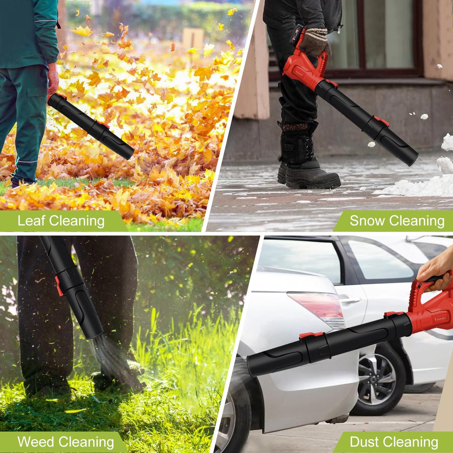 Leaf Blower Cordless for Milwaukee M18 Battery(No Battery) - 580CFM & 6 Speed Levels, Electric Brushless Cordless Handheld Blower for Town Care, Patio, Blowing Leaves and Snow (Black & Red)