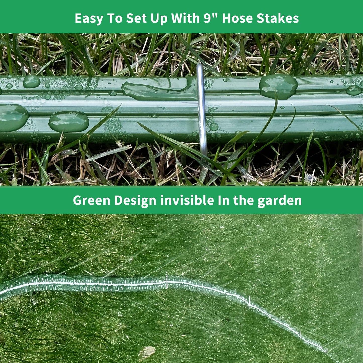 Watoo 2026 Sprinkler Hose & Soaker Hose for Yard - 75 FT Reinforced Flat Garden Hose with Holes, Heavy Duty No-Kink Lawn Irrigation Hose (Includes Stakes, High Pressure Spray)