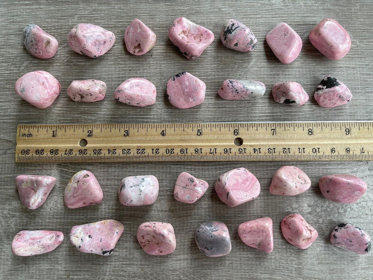 WHOLESALE Rhodonite Tumbled Stones, Polished Rhodonite Gemstone, Rhodonite Polished Rocks (Rhodonite, 0.25 Pound)