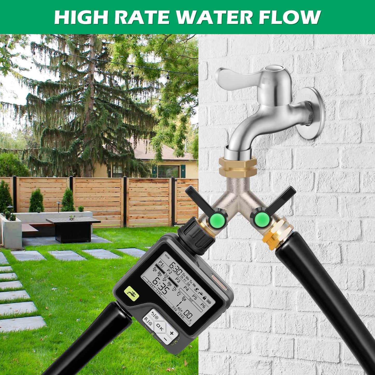 Love Is War Hose Splitter 2 Way, Heavy Duty Brass Garden Hose Splitter,Y Adapter Connector With 3/4 - Inch Ght Thread, Easy Turn On-Off Handle For Fauce.Connector For Lawn Irrigation.