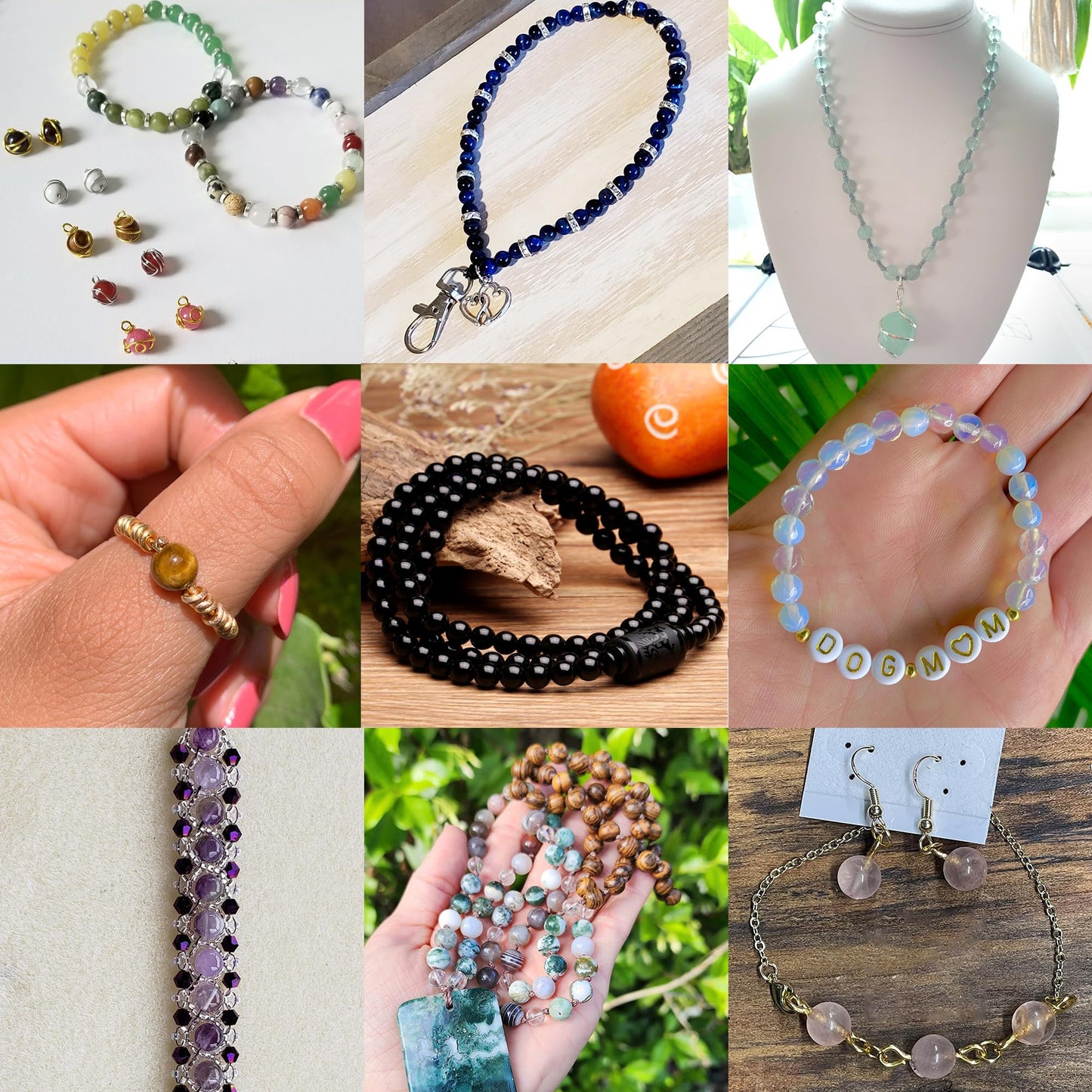 NUKAYAI Natural Stone Beads 100pcs 8mm Pink Tourmaline Jade Round Stone Beading Loose DIY Smooth Beads for Bracelet Necklace Earrings Making