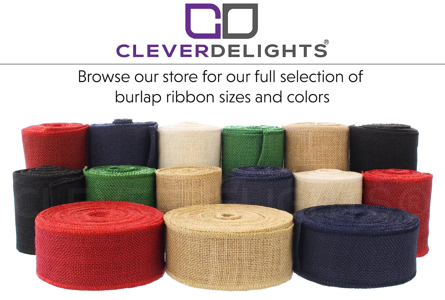 CleverDelights 6" Black Burlap Ribbon - Wired Edges - 10 Yards - Jute Burlap Fabric