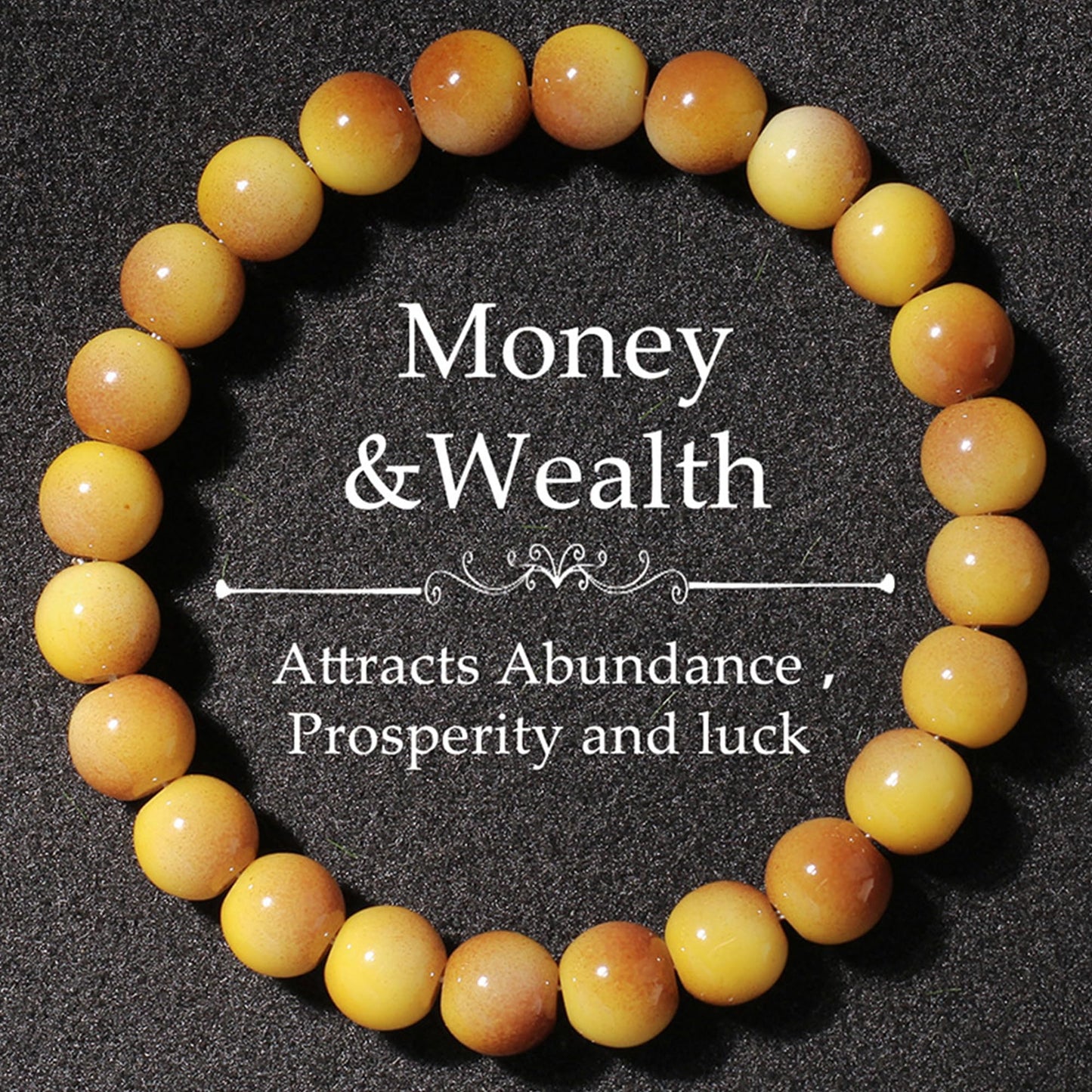 Cryhand Female 8mm Beaded Bracelets For Women Simulated Golden Tigers eye Bracelet for Men Handmade Lucky Money Stretchy Crystal Bracelets Best Gifts
