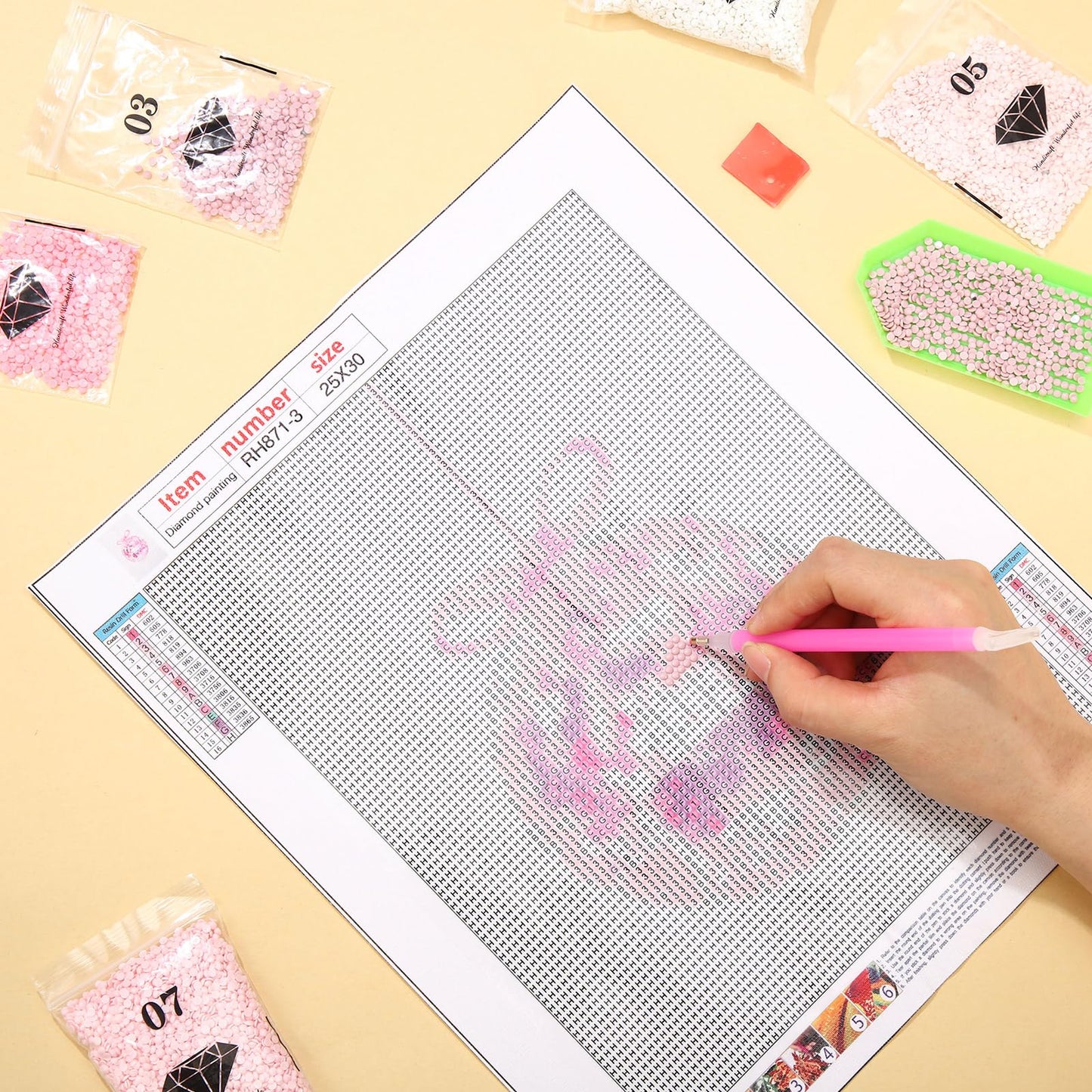 Chunful 6 Pcs Pink Bow Diamond Painting Kits, DIY Painting for Adults Diamond Crafts Aesthetic Room Decor Cute Coquette Bow Pictures 5d Craft Wall Decor for Home, 10 x 11.8''