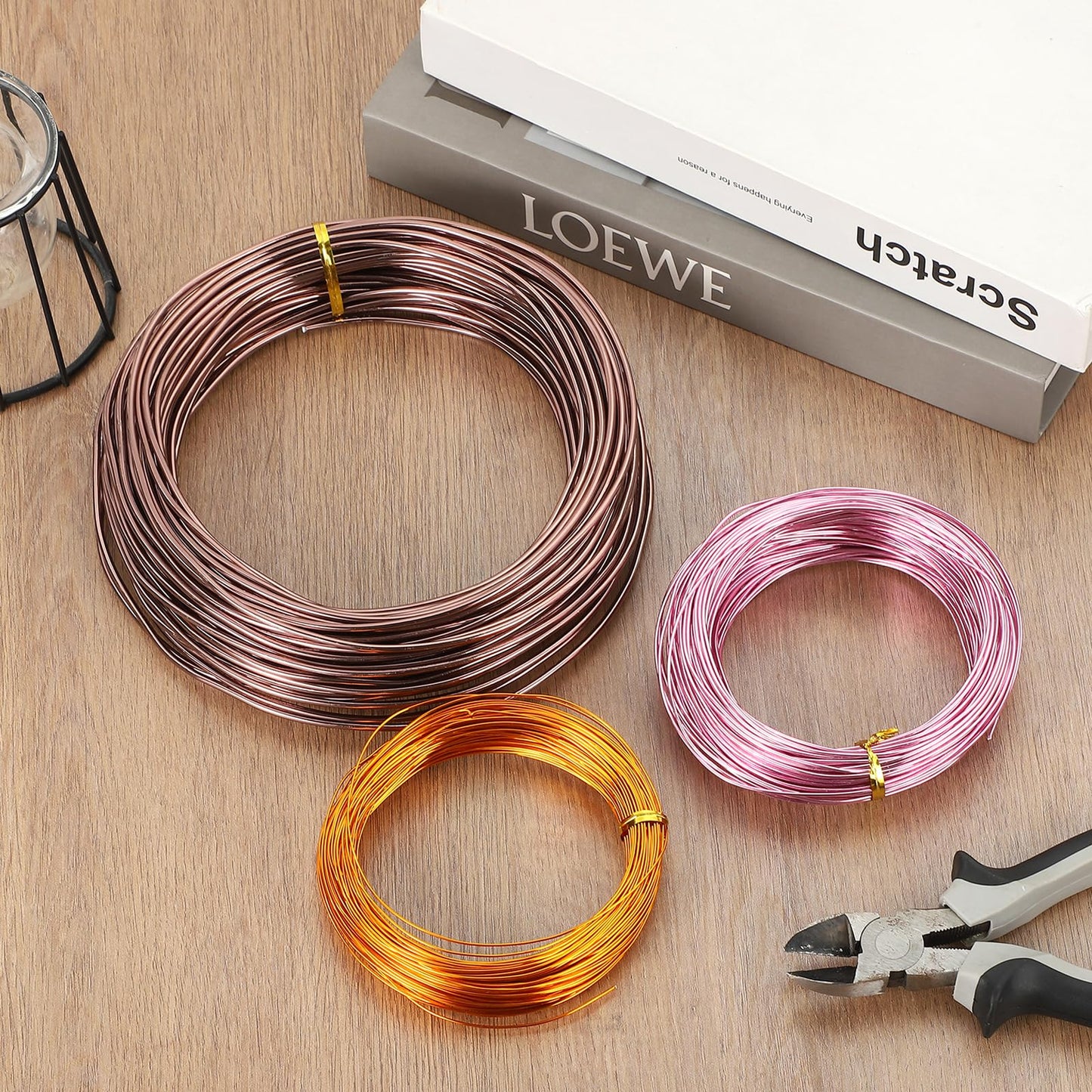 MECCANIXITY 13 Gauge 1.8mm Aluminum Wire, 100 Feet Bendable Metal Craft Armature Wire for Jewelry Making DIY Beading Floral Wreath Wrapping Sculpting, Rose Gold