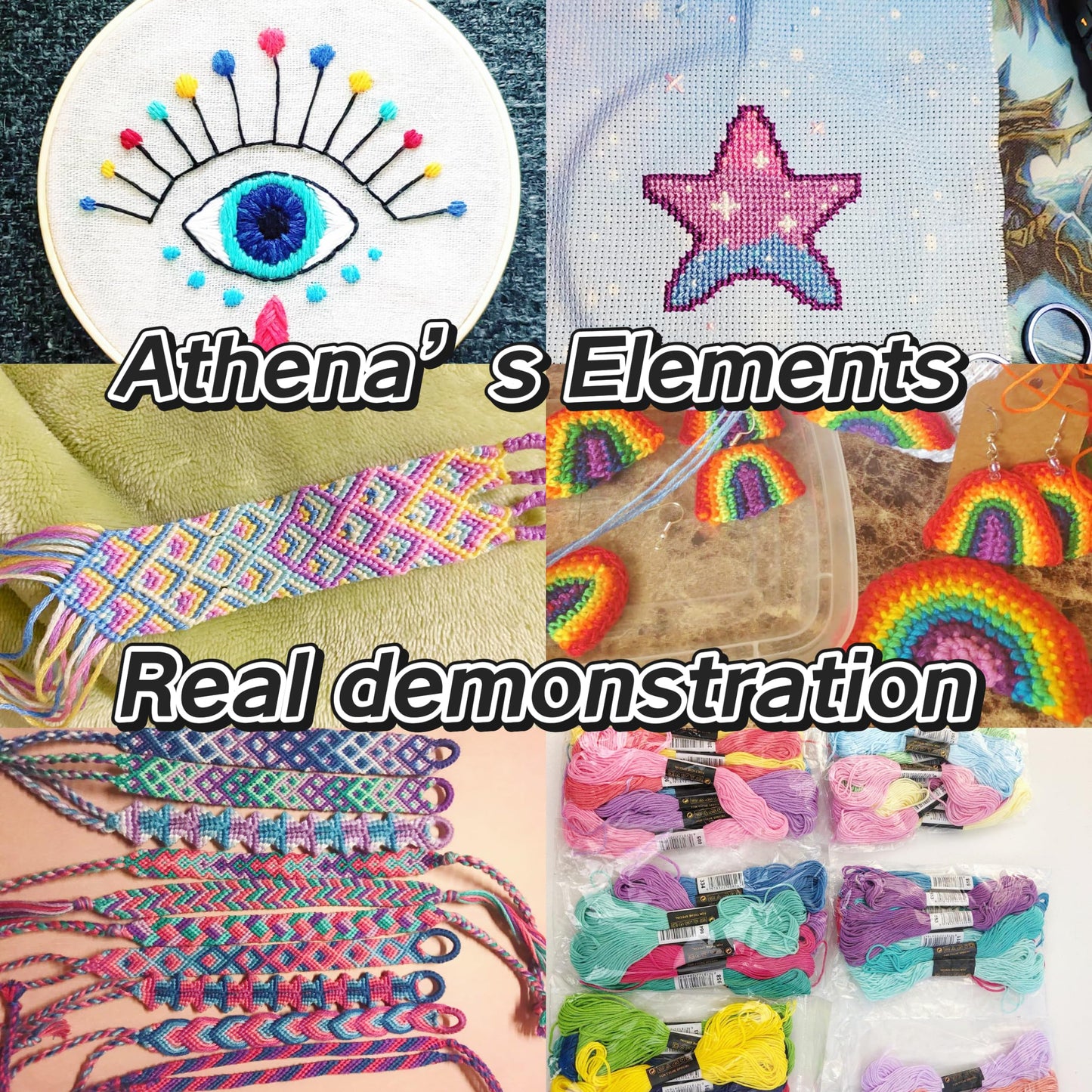 Athena’s Elements Embroidery Floss | Rainbow Thread for Embroidery, Cross Stitch Thread, Crafting Arts Embroidery Strings Bulk(200 colors)