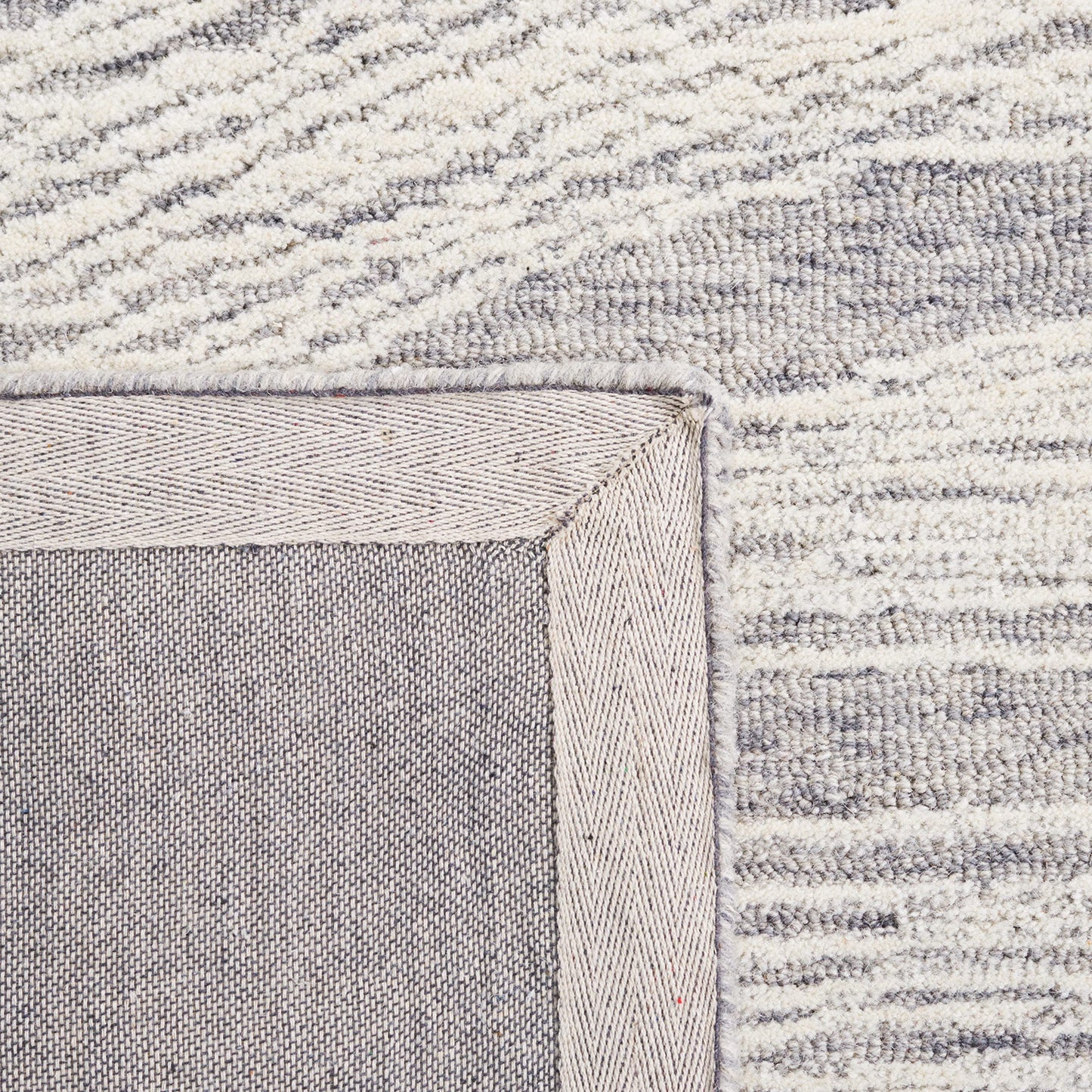 SAFAVIEH Area Rug 8x10 - Metro Collection - Large - Grey & Ivory, Handmade Wool, Modern Design, Ideal for Living Room, Bedroom, Office, Dining Space (MET995F)