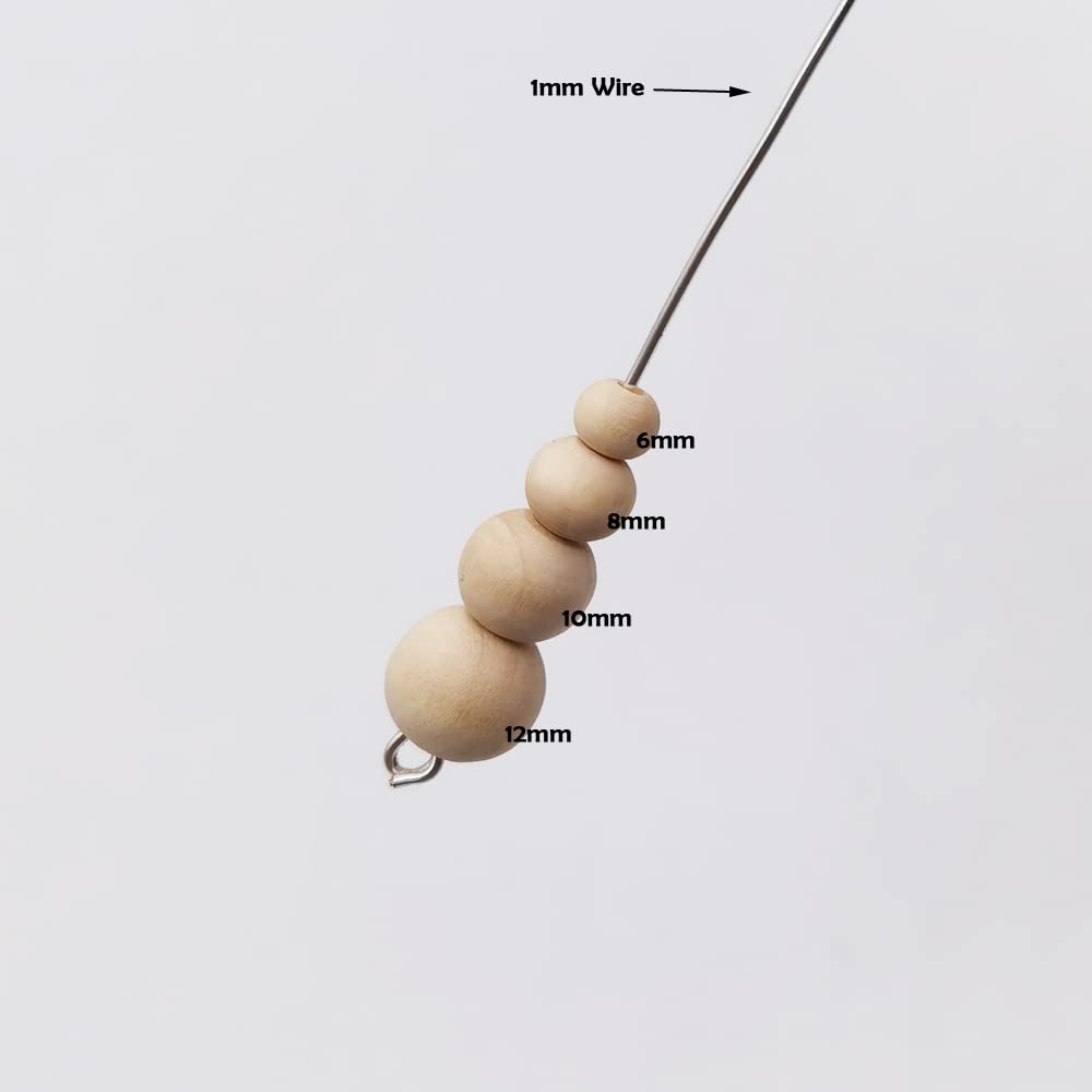 INSPIRELLE 4500pcs 6mm Natural Wood Beads Unfinished Round Wooden Loose Beads Wood Spacer Beads with 10M Jute Twine for Craft Making Home Decoration