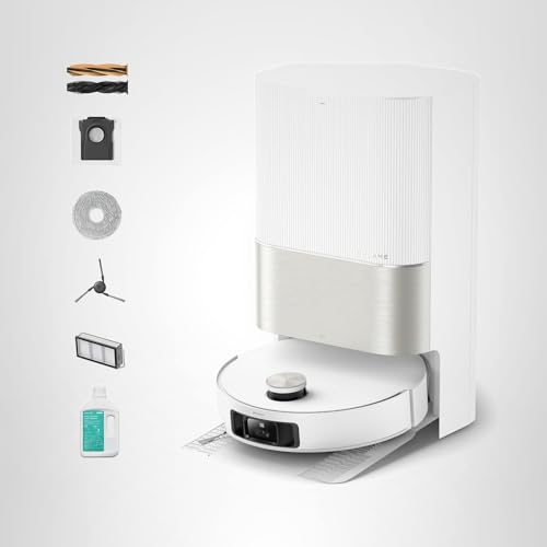 DREAME X50 Ultra Complete Robot Vacuum and Mop with Auto-Empty and Mop Self-Cleaning, 20,000Pa Suction, Obstacle Avoidance and 360° Navigation, Corner to Edge Deep Cleaning, Detangling Brush (White)