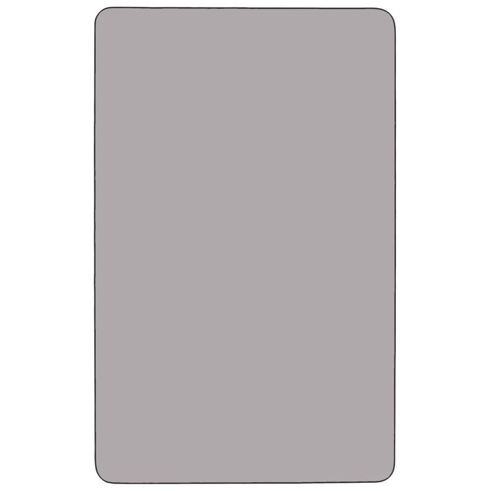 Flash Furniture 24''W x 48''L Rectangular Grey Thermal Laminate Activity Table - Standard Height Adjustable Legs
