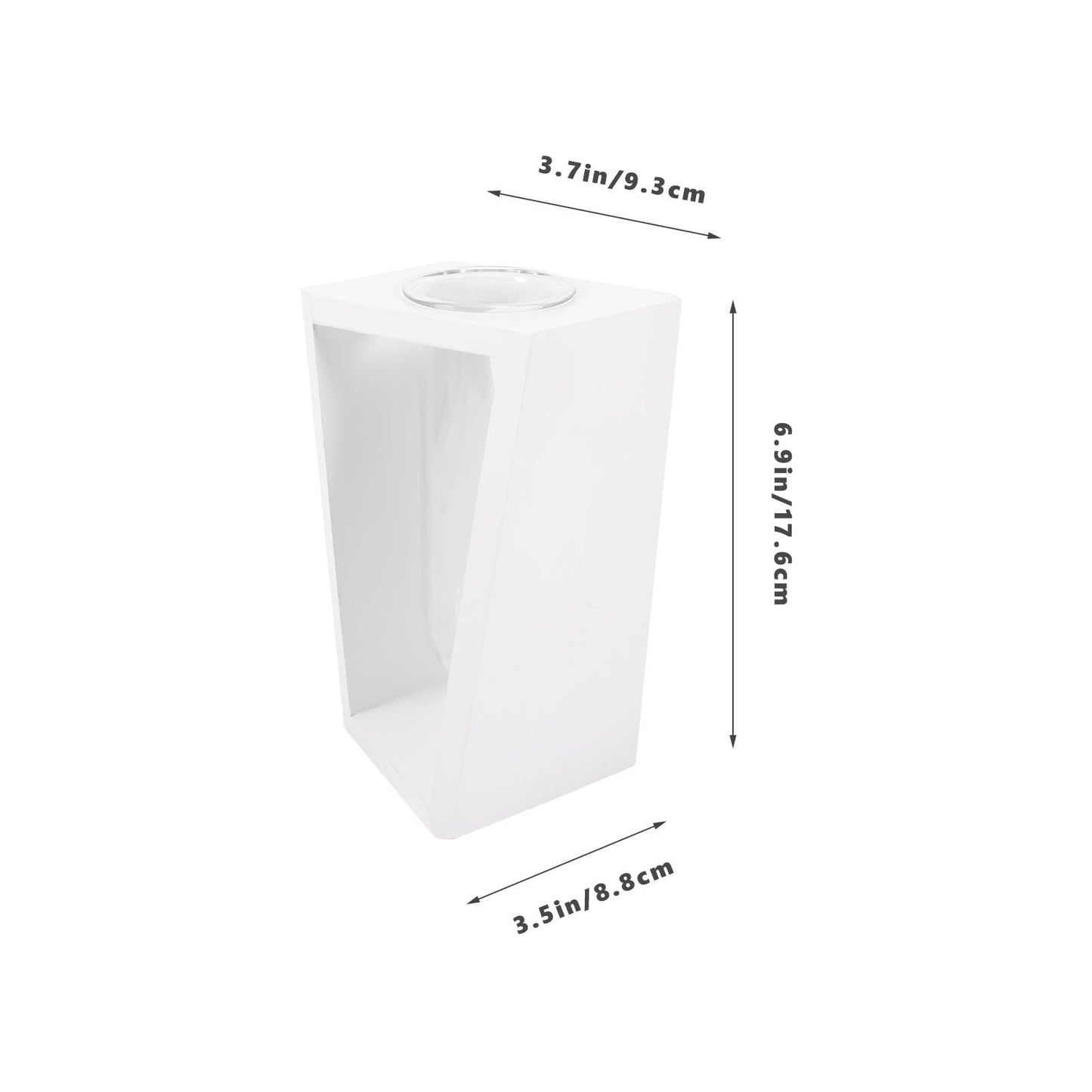 Beaupretty Wooden Frame Glass Vase Test Tubes Hydroponic Plant Propagation Station White Scandinavian Style Home Décor Desktop Terrarium for Indoor Gardening