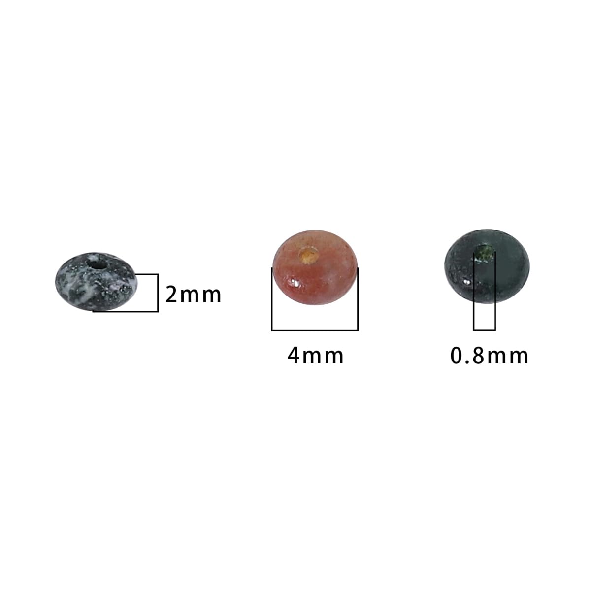 BEADIA Natural Indian Agate Disk Stone Beads 4x2mm 160pcs Rondelle Loose Semi Gemstone Beads for Jewelry Making Design
