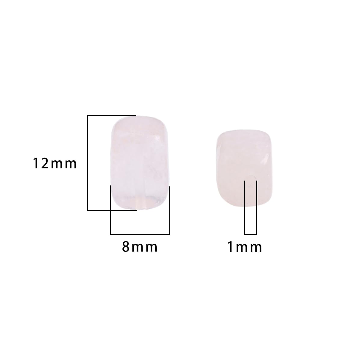 BEADIA Natural Rose Quartz Cuboid Stone Loose Semi Gemstone Beads for Jewelry Making 8mmx12mm 38cm/Strand