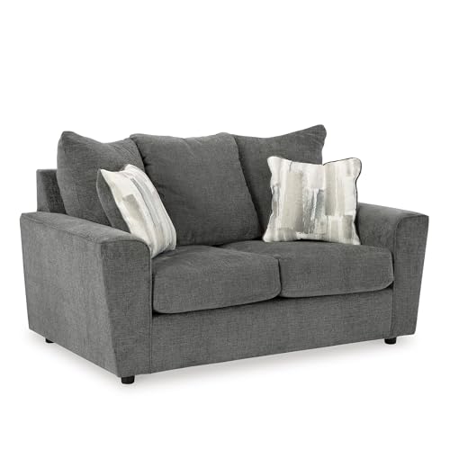 Signature Design by Ashley Stairatt Casual Loveseat with Flared Arms, Gray