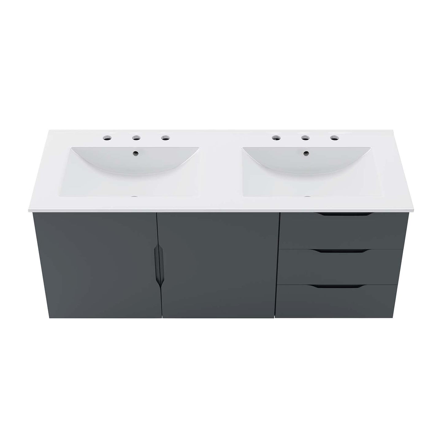 Modway Vitality 48" Double Sink Bathroom Vanity, Gray White
