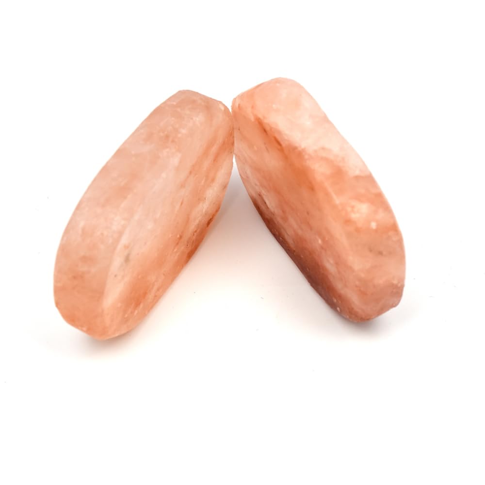 QYLHH 2 Pcs Himalayan Salte Stones Hot Massage Stones Set Warm Rocks Kit for Facial SPA Pink 3.14 x 2.36 in