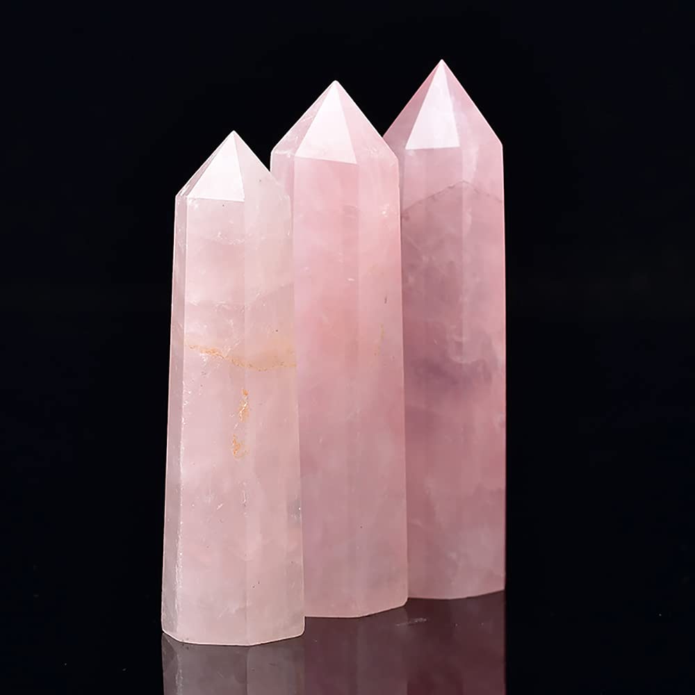 Natural Stone and Crystals Point Wand Reiki Healing Stone Rose Quartz Amethyst Home Decor Mineral Stones Crafts Crystal Amethyst Cornucopia 7-8cm 7pcs Set