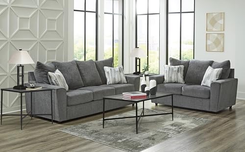 Signature Design by Ashley Stairatt Casual Loveseat with Flared Arms, Gray