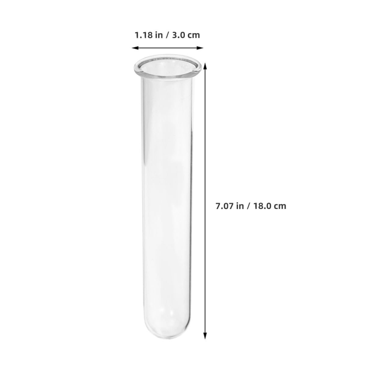 KALLORY 4pcs Glass Test Tube Vases 2.5x3x18cm Borosilicate Glass Plant Propagation Holder Hydroponic Flower Tubes Desktop Terrarium Set for Home Garden Decoration