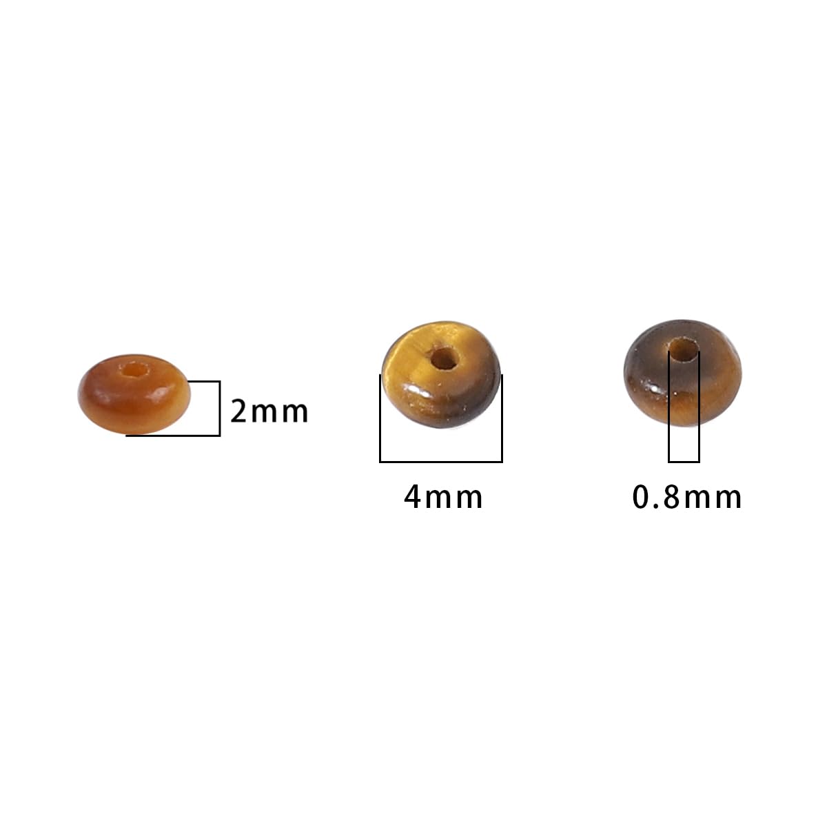 BEADIA Natural Yellow Tiger Eye Disk Stone Beads 4x2mm 160pcs Rondelle Loose Semi Gemstone Beads for Jewelry Making Design